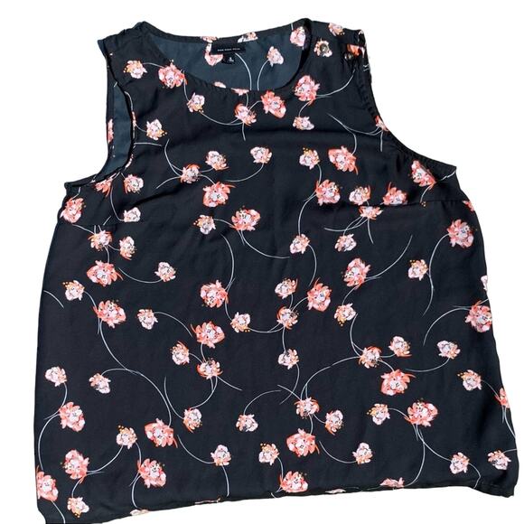 Who What Wear Black Floral Top Size Small - Picture 1 of 5